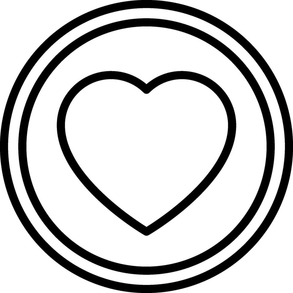A black and white heart in a circle vector