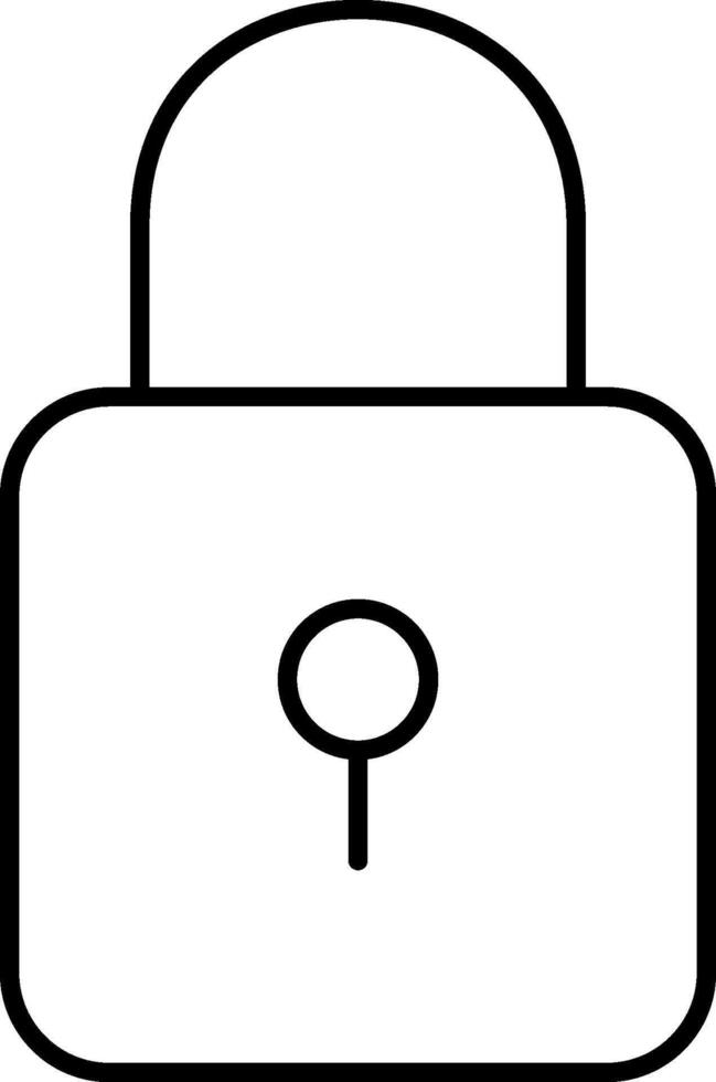 A black and white illustration of a padlock vector