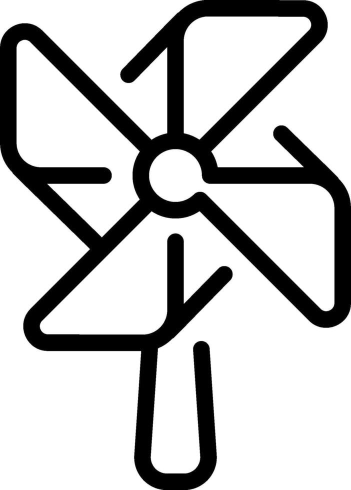 A black and white drawing of a windmill vector