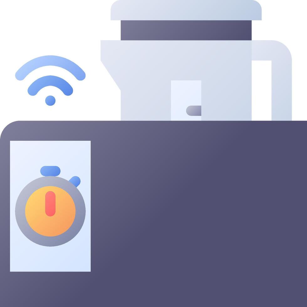A coffee maker with wifi icon vector