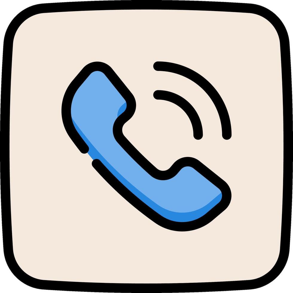 A phone icon with a blue phone receiver vector