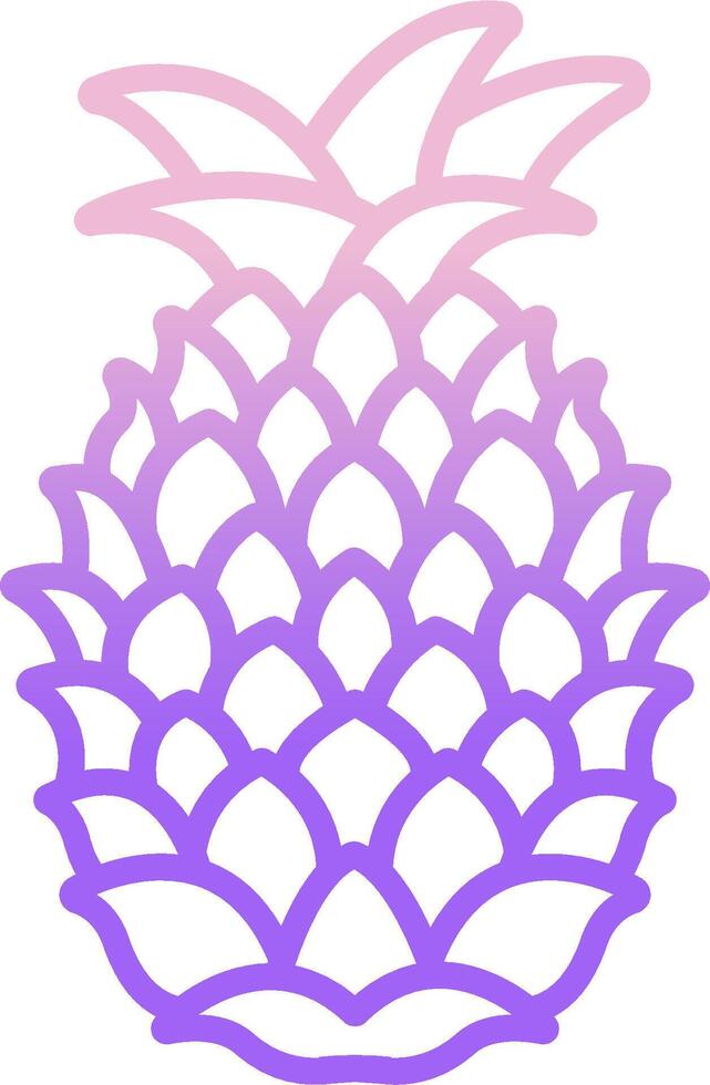 A purple and pink pineapple with a white background vector