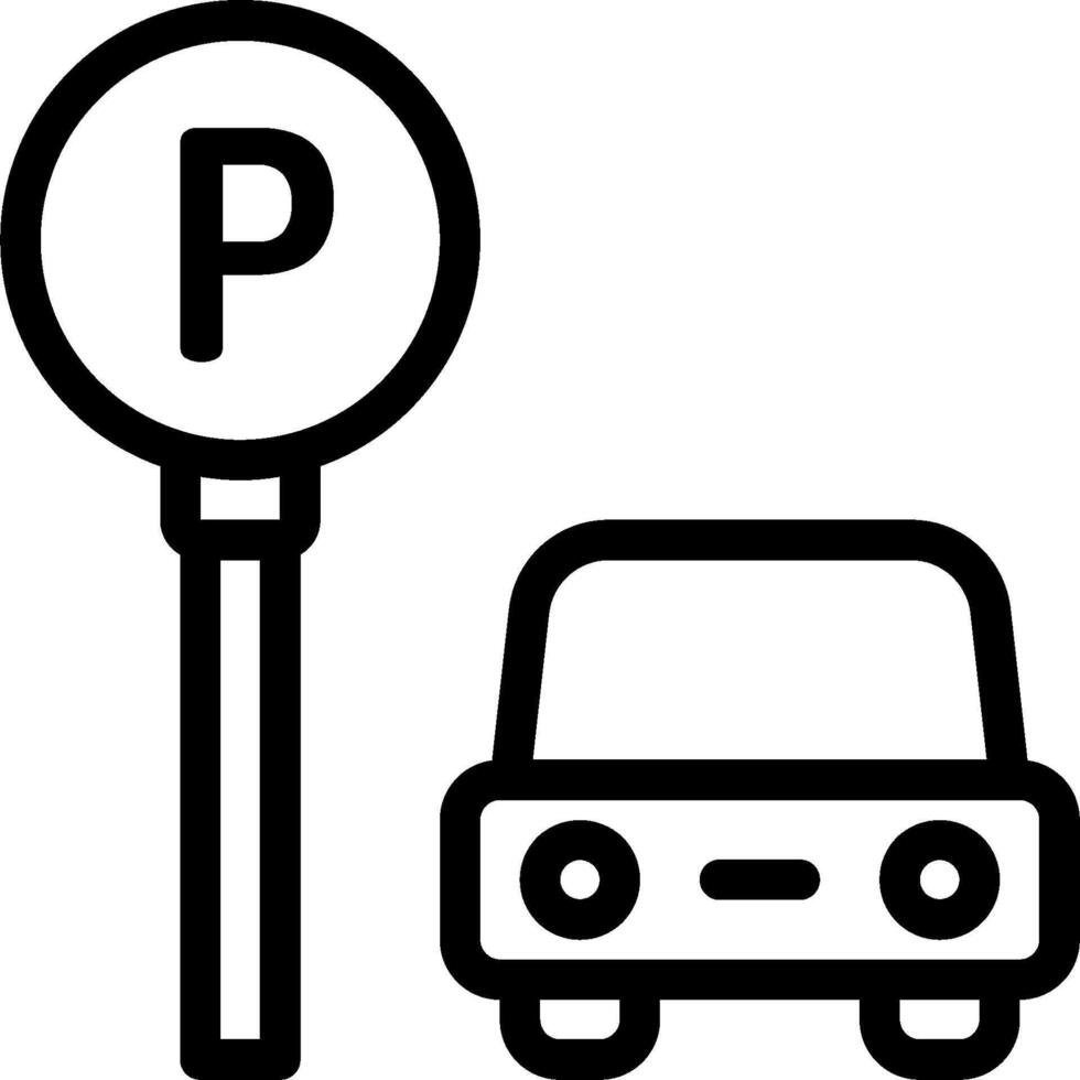 Parking sign and car icon vector