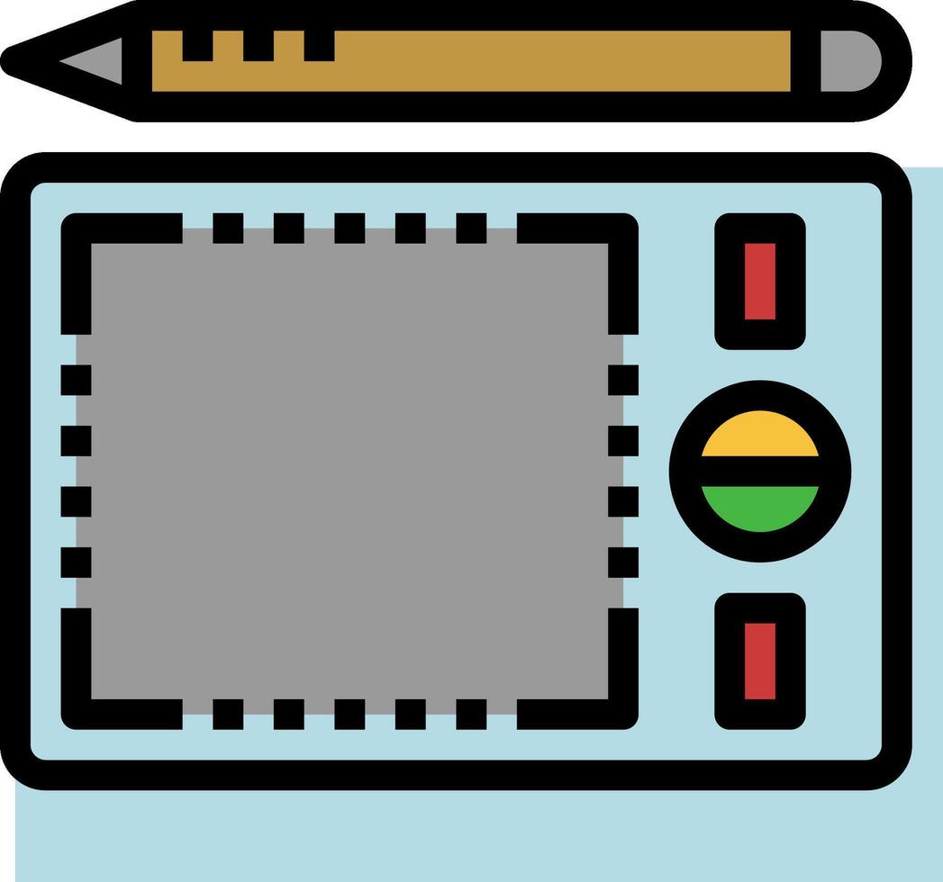 A computer with a pencil and a pen vector
