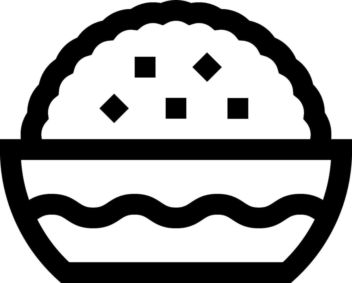 A black and white image of a bowl of food vector