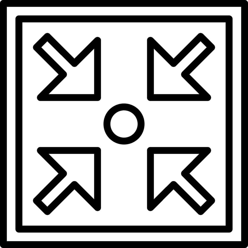 A black and white square with arrows pointing in different directions vector