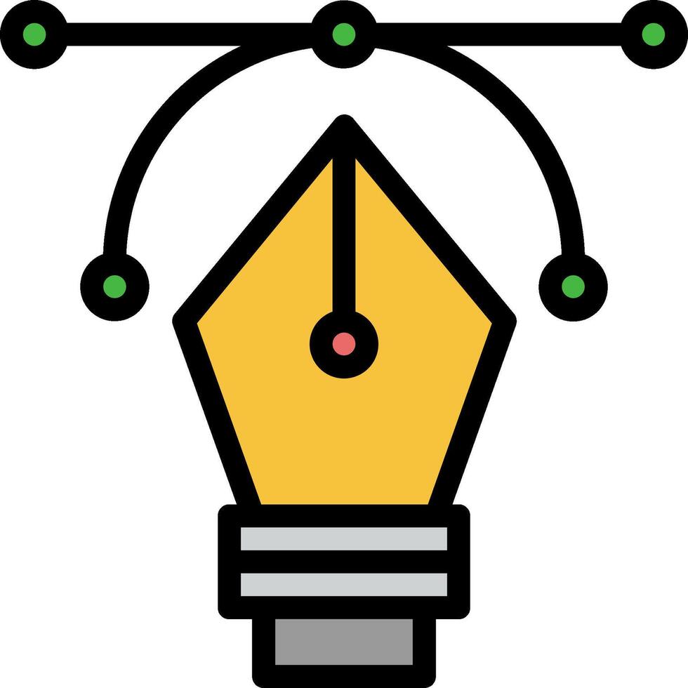 A light bulb with a pen connected to it vector