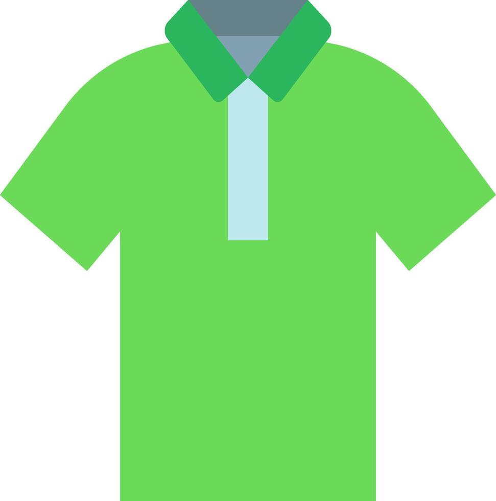 A green polo shirt with a blue collar vector