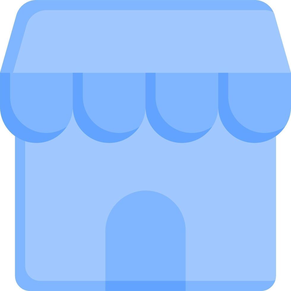 A blue house icon with a door vector