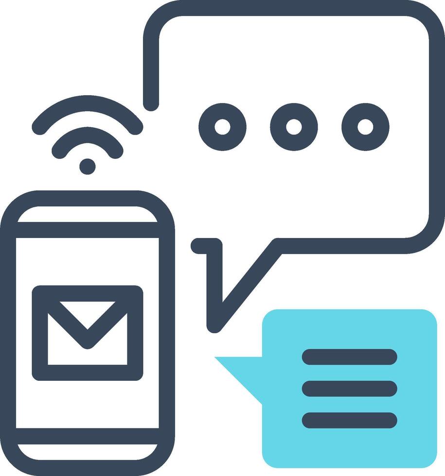 Mobile phone and chat icon vector