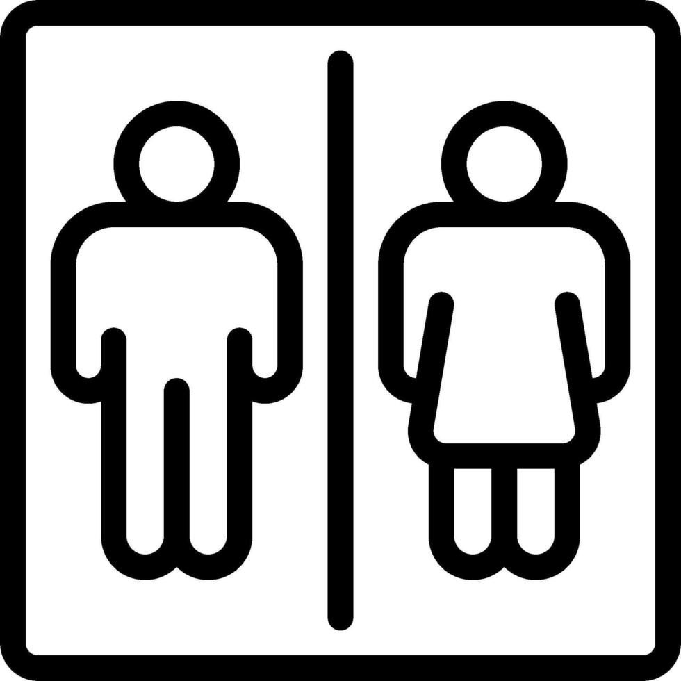 A black and white image of a toilet sign vector