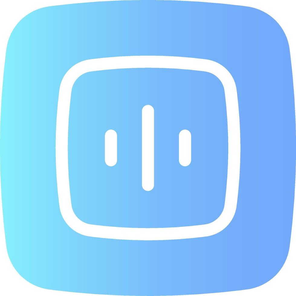 A blue square with a white button on it vector