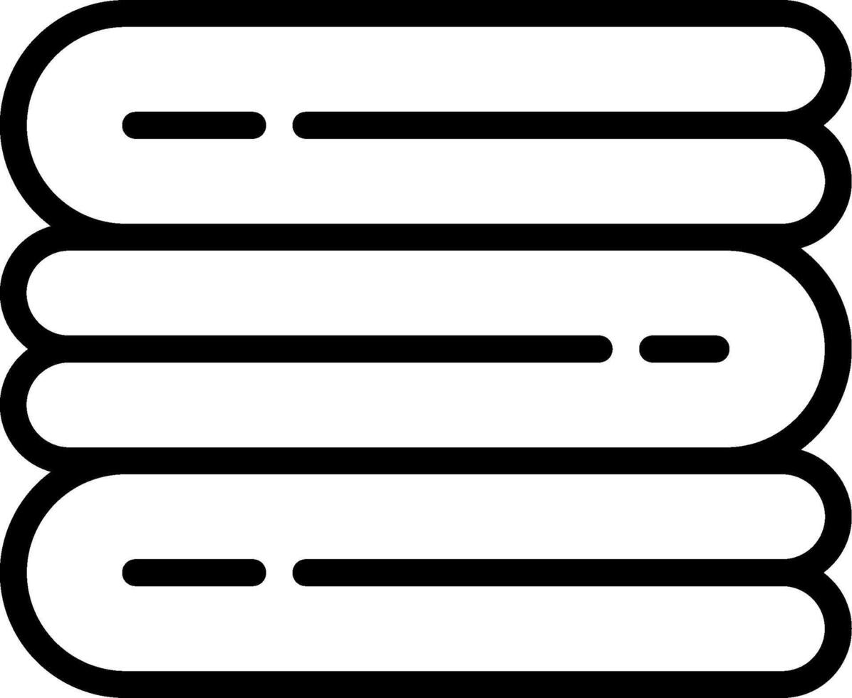 A black and white icon of a stack of books vector
