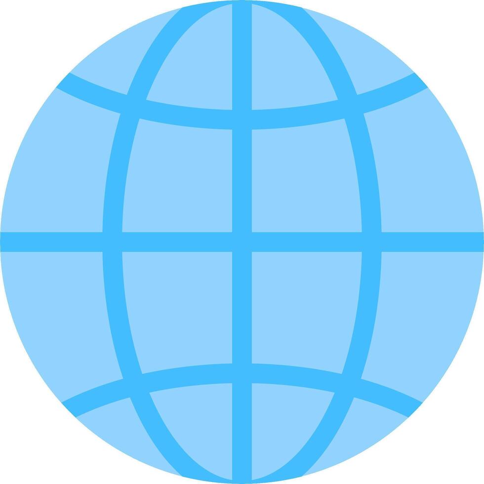 A blue globe with a grid pattern on it vector