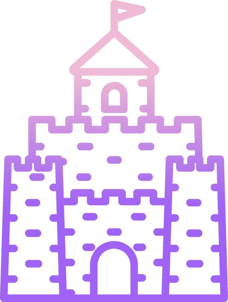 A castle with a flag on top of it vector