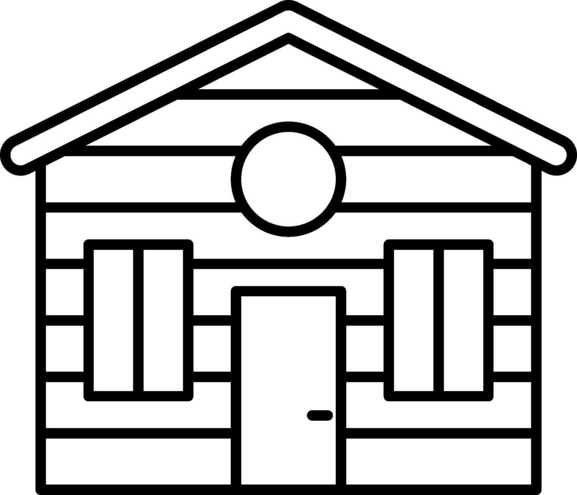 A house with a window and door on a white background vector