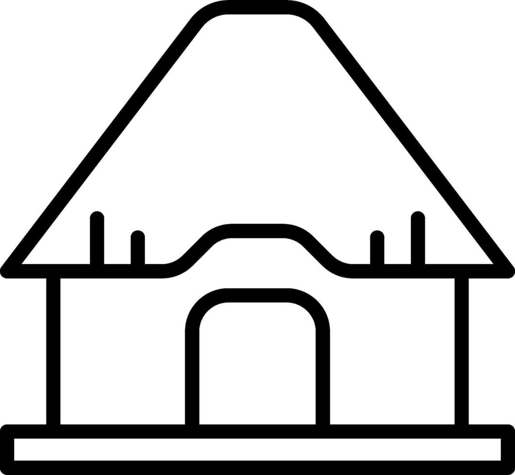 A house with a roof and a door vector