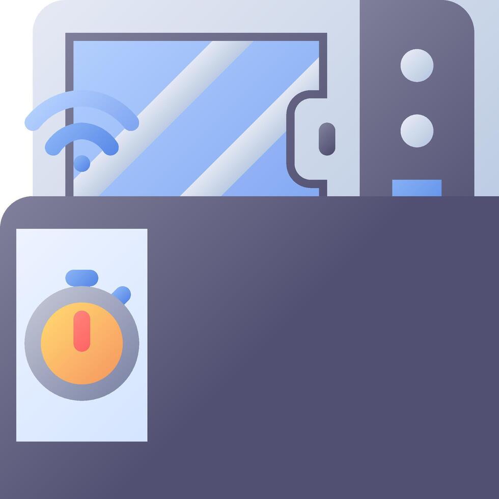 A phone with a wifi icon and a clock vector