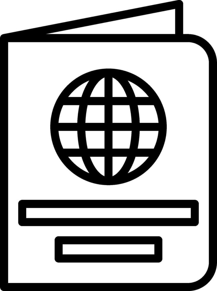 A passport with a globe icon on it vector