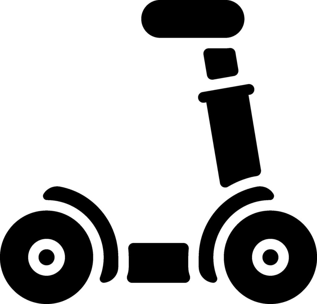 A black and white illustration of a scooter vector