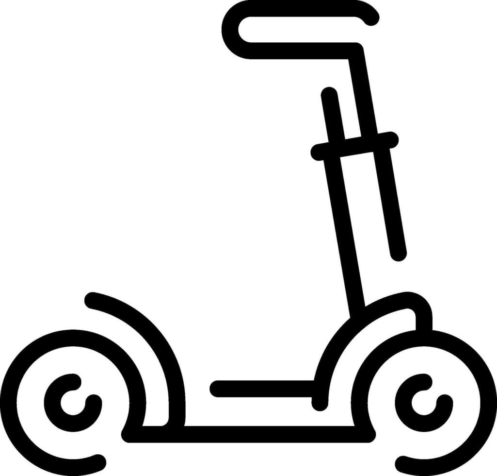 A black and white drawing of a scooter vector