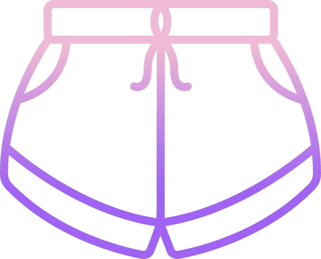 A pair of shorts with a purple and pink outline vector