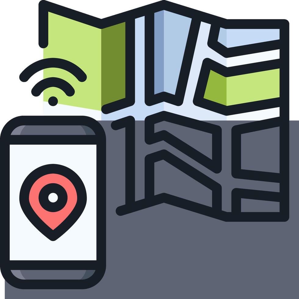 Mobile app for location tracking vector