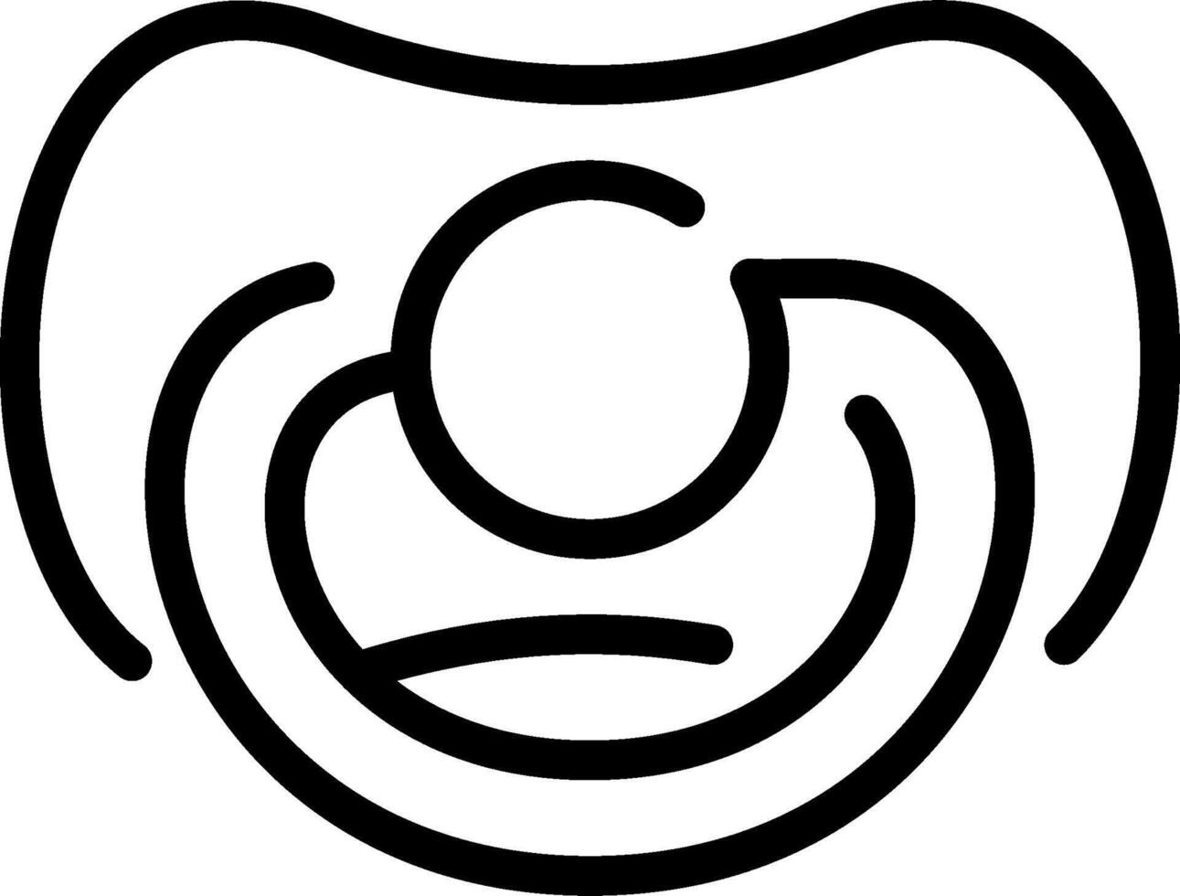 A black and white image of a pacifier vector