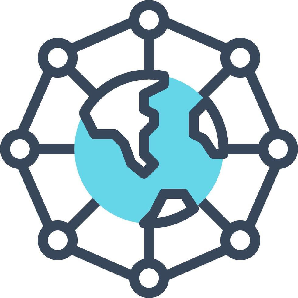 The globe is surrounded by a network of connections vector