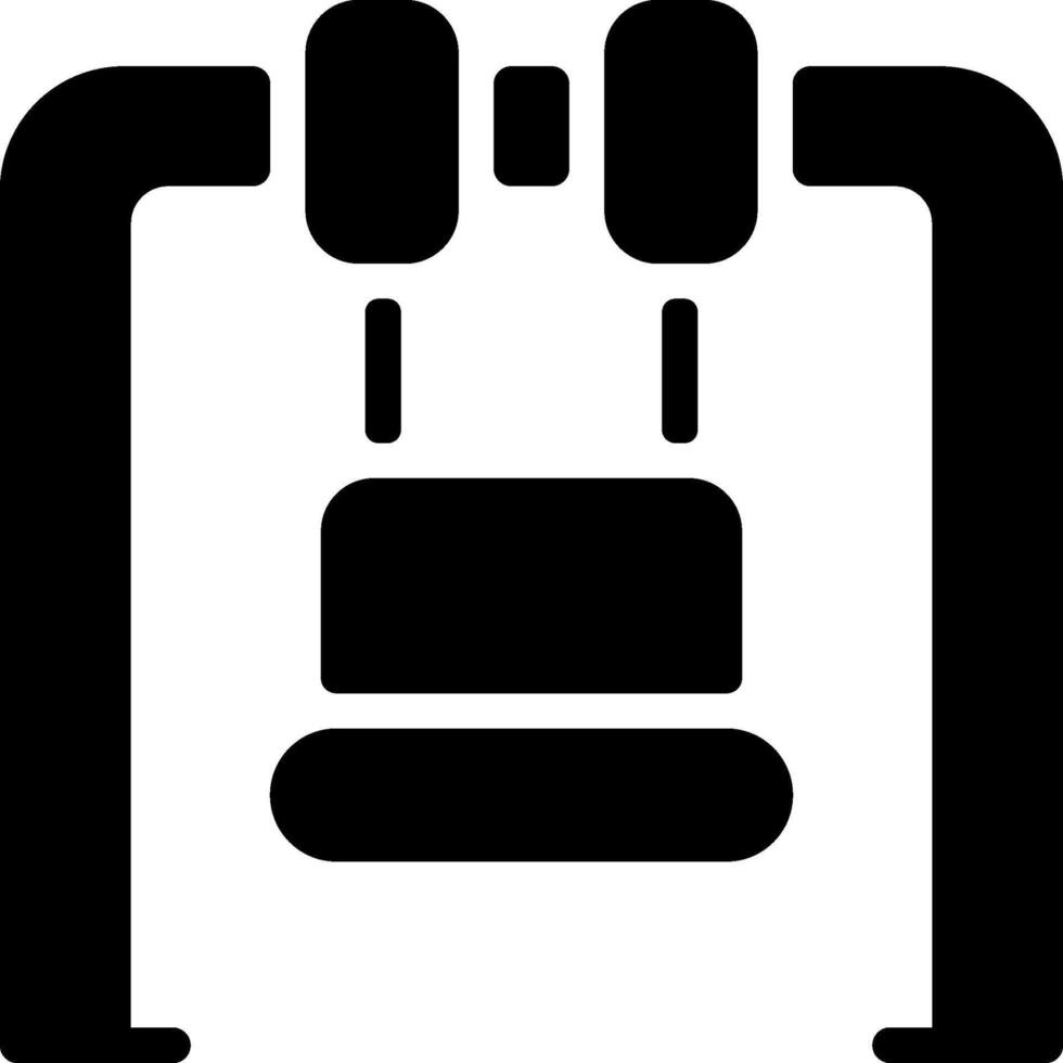 A black and white icon of a chair vector