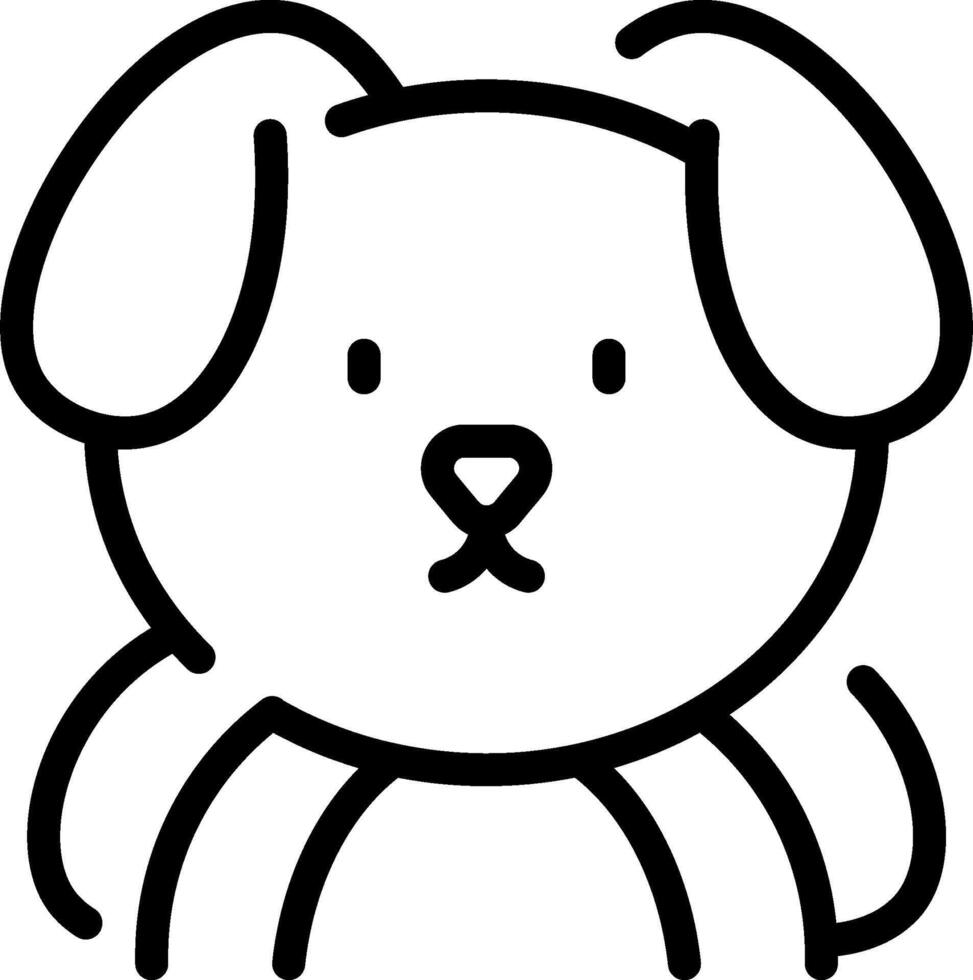 A black and white dog outline on a white background vector