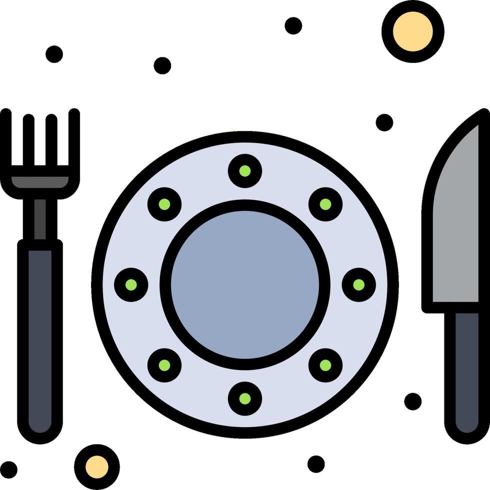 A plate with a knife and fork on it vector