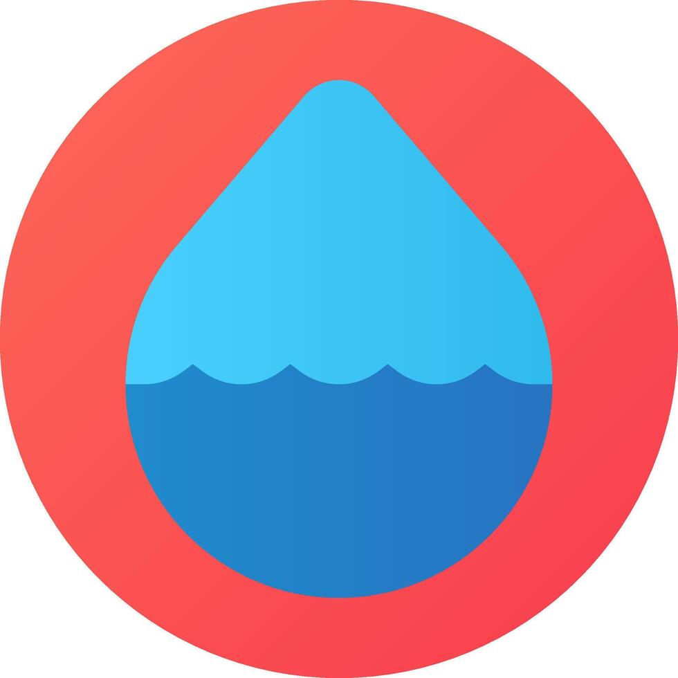 A blue water drop icon on a red circle vector