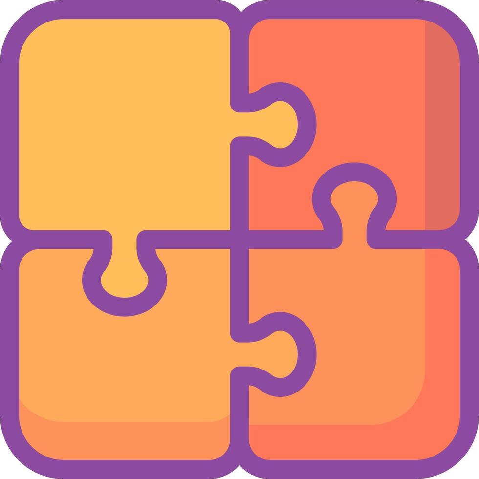 A puzzle piece with four pieces in it vector