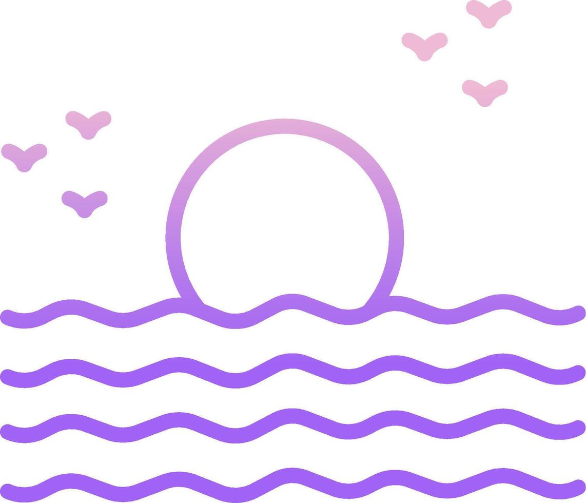 A purple wave with hearts floating in the water vector