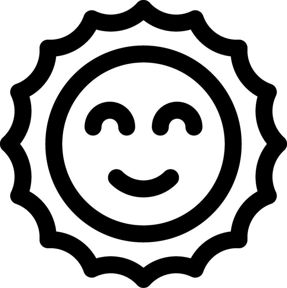 A smiley face icon with a sun in the background vector