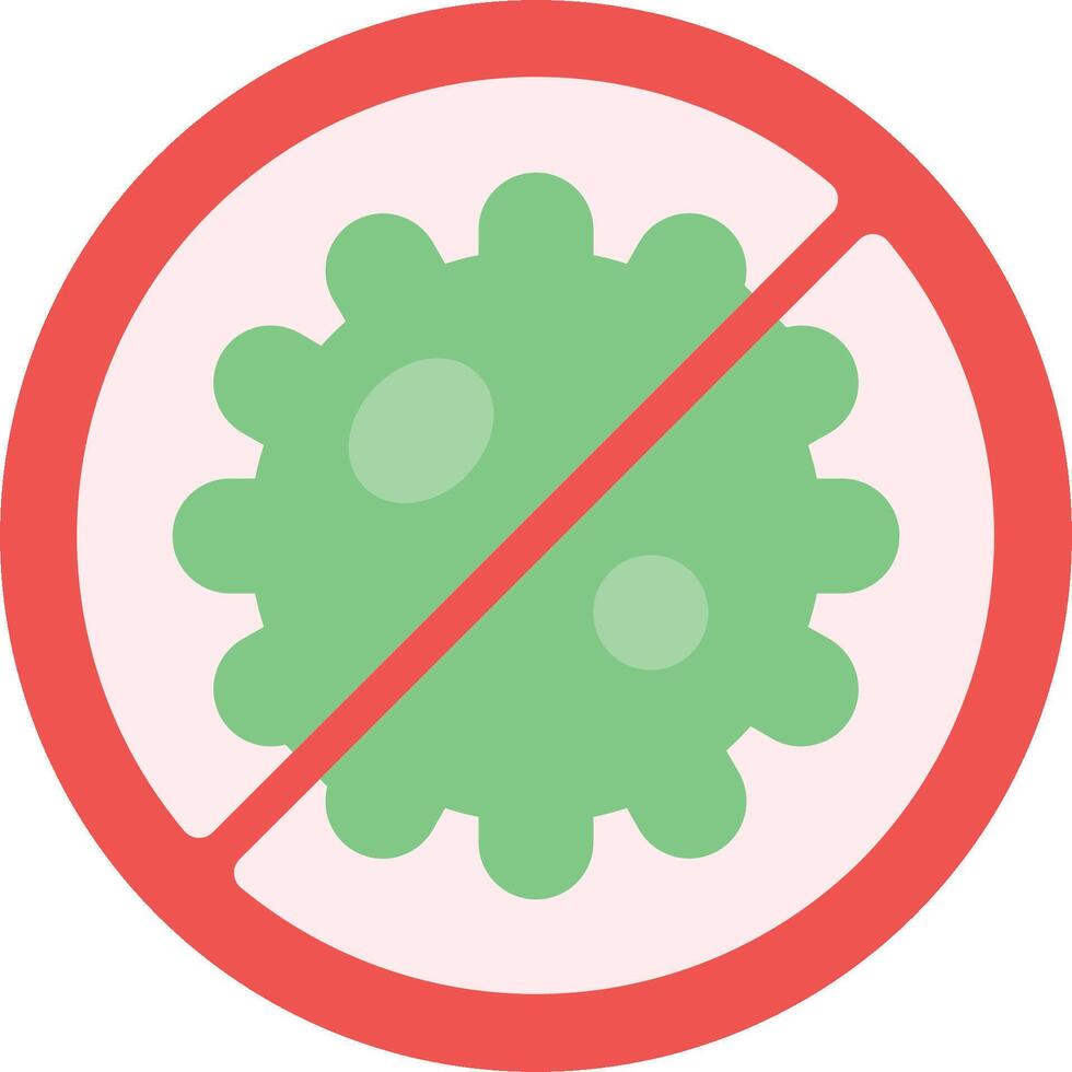A green and red sign with a green and red virus vector
