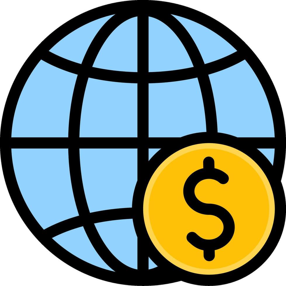 Dollar globe icon vector