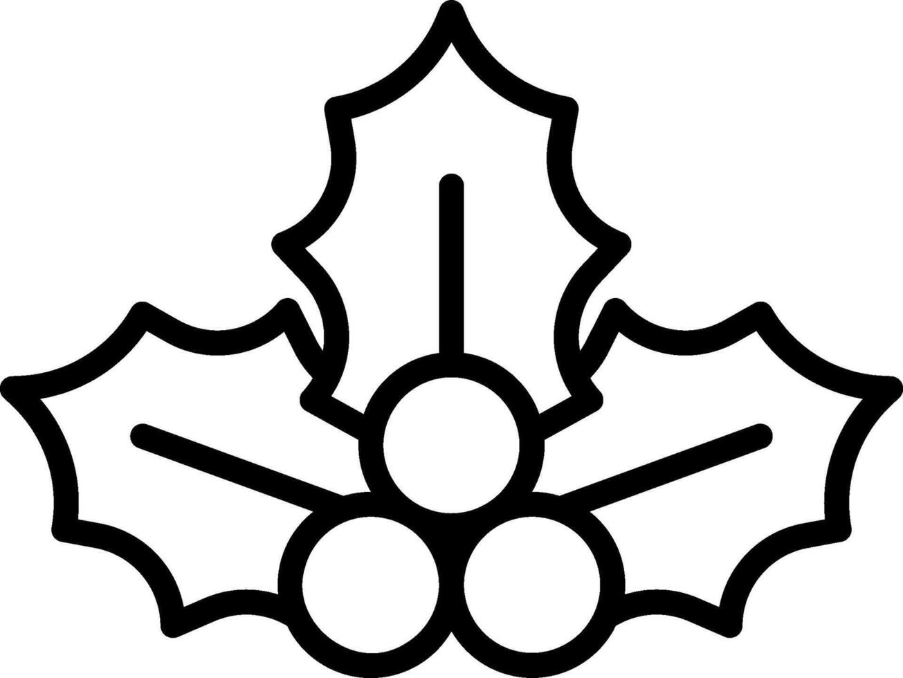 Holly leaf coloring pages vector