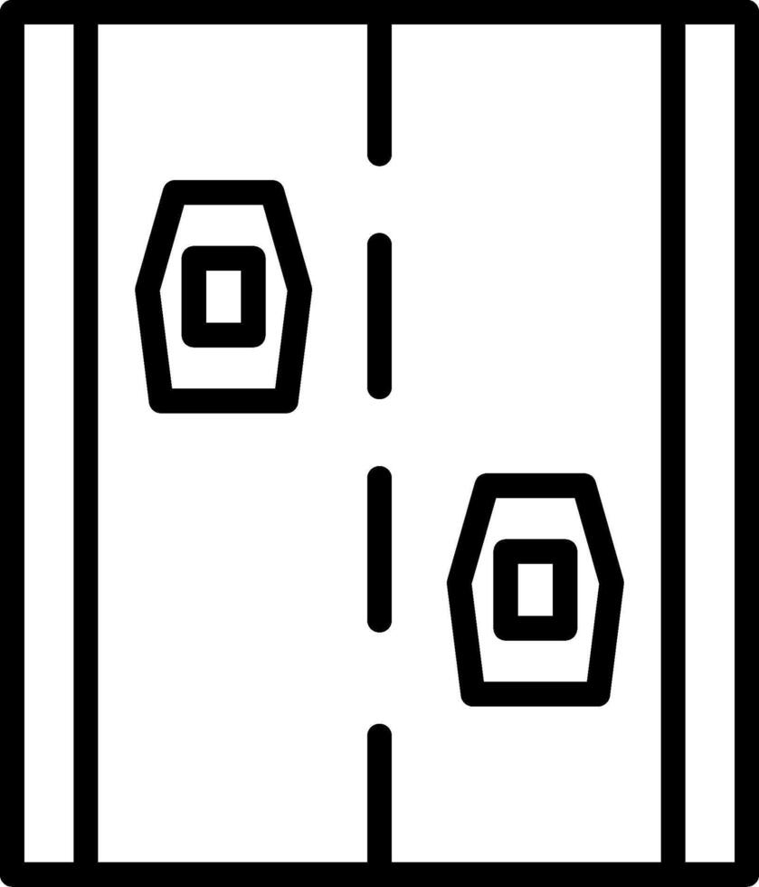 A black and white image of a door with two doors vector