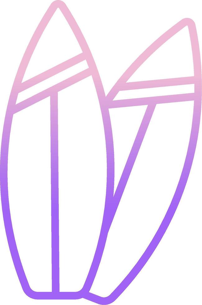 A purple and pink surfboard icon vector