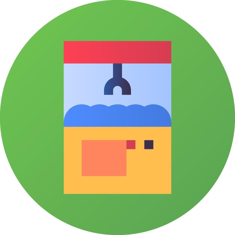 A flat icon of a machine with a green background vector