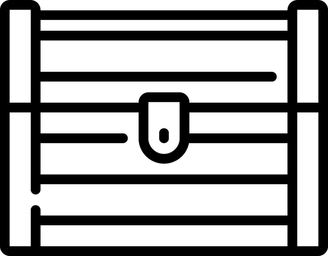 A black and white icon of a chest vector