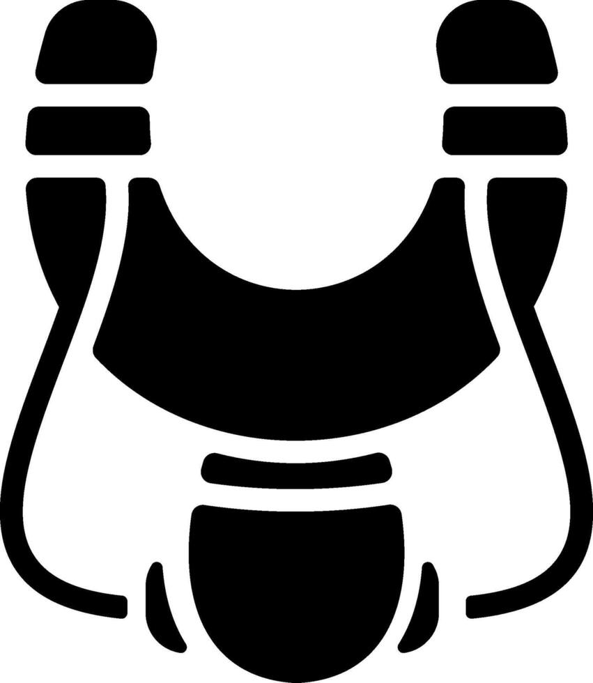 A black and white icon of a baby's car seat vector