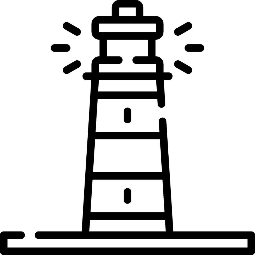 A black and white illustration of a lighthouse vector
