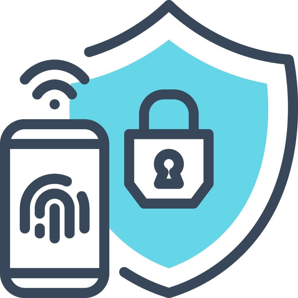 Mobile security icon vector