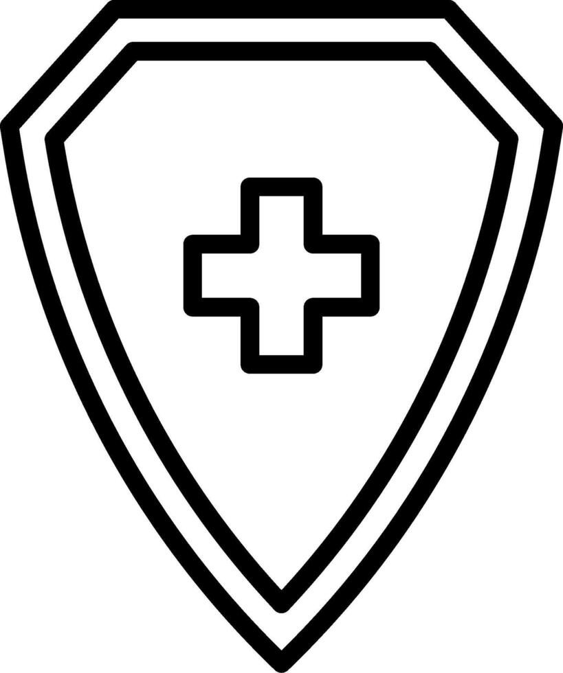 A shield with a cross on it vector