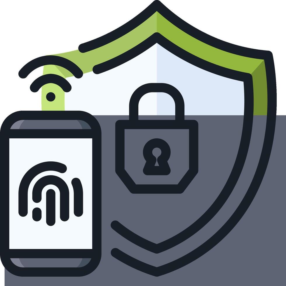 Mobile security icon vector