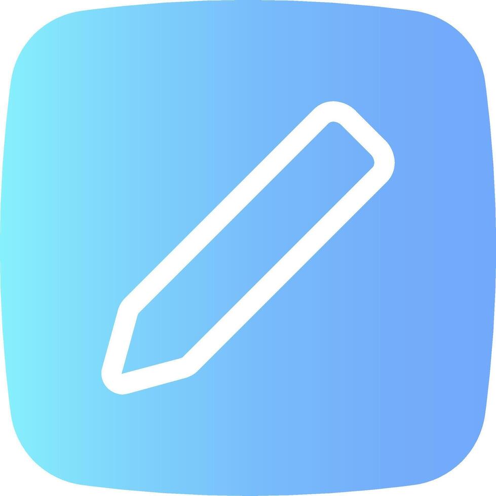 A white pen icon on a blue square vector