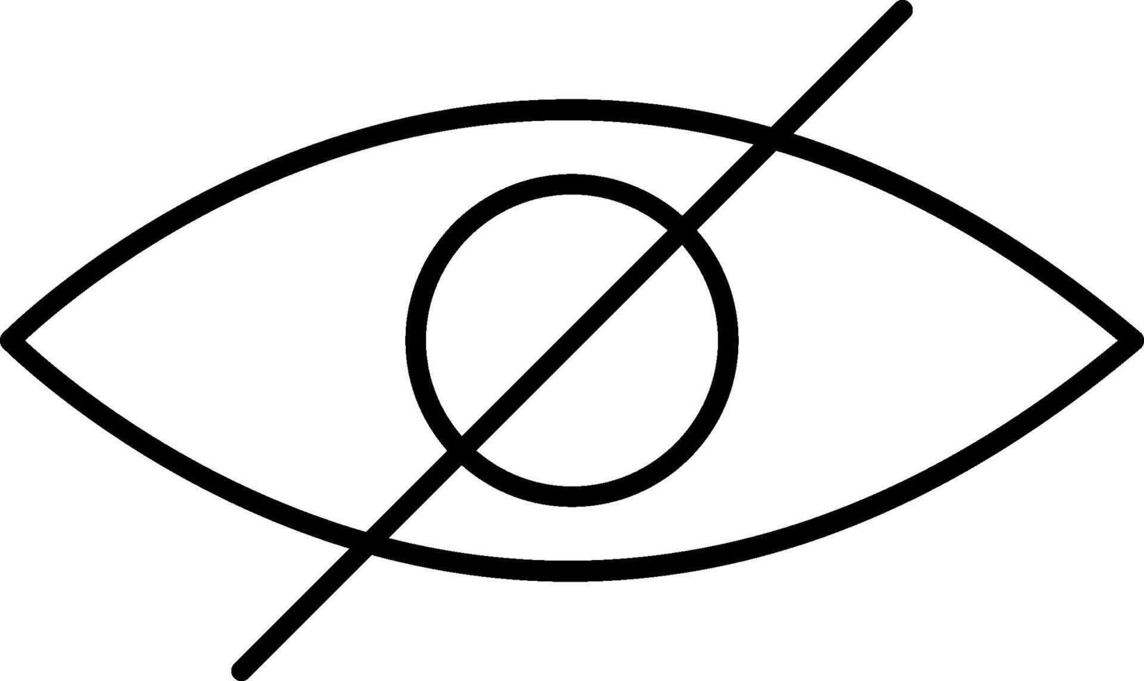 An eye with a line through it vector